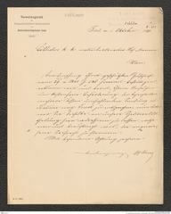k.k. naturhistorisches Hofmuseum, Intendanzakten 1885-1896 (Hauer), Aktenzahl Z.553/1890, Seite 1